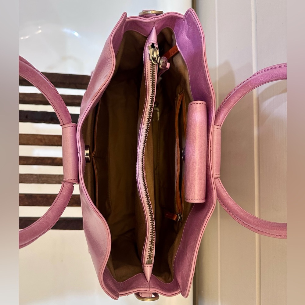 Heidi Hobo Satchel in Polished Leather Lilac Rose - Picture 5 of 8